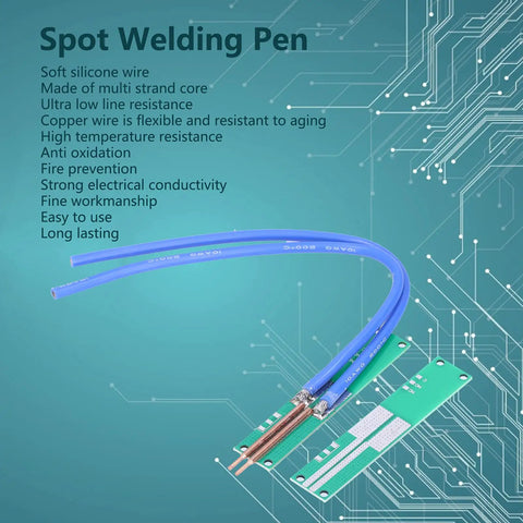 Spot Welding Pen DIY Kit With Pure Copper Construction Flexible Silicone Wire And Multi Strand Core For Pro Level Conductivity
