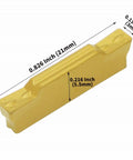 MGMN300-M Coated Carbide Inserts For CNC Lathe Grooving And Steel Cutting 3.00 Mm Thick 0.118 In 0.4 Mm Radius 21 By 5 By 3 Mm