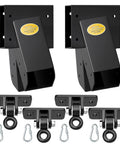 A-Frame Swing Set Brackets Kit With Four Beefy Swing Hangers And Heavy Duty Mounting Hardware For Porch Yard And Playground Black
