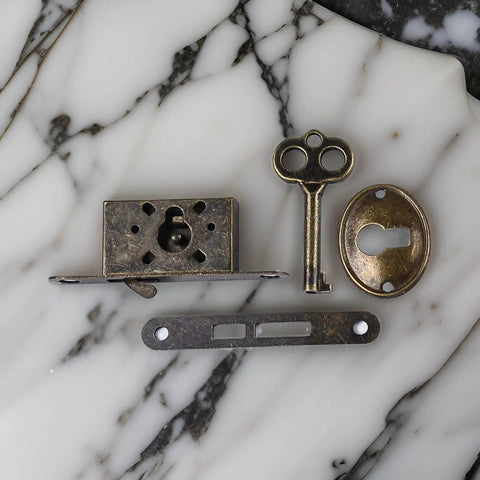 Set Of Five Antique Furniture Locks For Cabinets And Drawers With Old School Vibe Vintage Wood Box Lock With Key