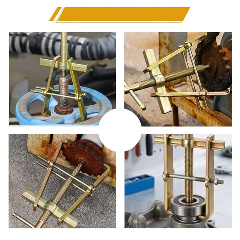 Heavy Duty 2 Jaw Wheel Hub Removal Tool With Adjustable Inner Bearing Puller Made From Forged Steel Drop-Forged Carbon Steel Heat Treated For High Torque Electroplated Rust Resistant Finish Self-Locking Leverage Design Perfect Sturdy Build For Heavy on wheel hub and bearing removal