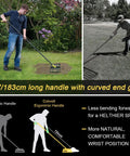 Heavy Duty Lawn Leveling Rake With 72 Inch Long Handle And 31 Inch Head Smooths Uneven Grass Fills Holes Level Soil Ergonomic Curved End Grip Yard Tool For Quick Lawn Care used on grass