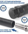 Fits 13/16" & 7/8" socket with chamfered design from Eight Piece Wheel Lock Removal Kit With Spline Lug Nut Keys Master Key Set.