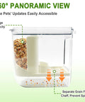 Top Shelf Cage Mounted Bird Feeder Keeping The Mess At Bay With Non Spill Design And Plenty Of Seed Space Featuring A Solid Perch For Your Feathered Friends To Chow Down In Comfort, showing clear view of seed separator.