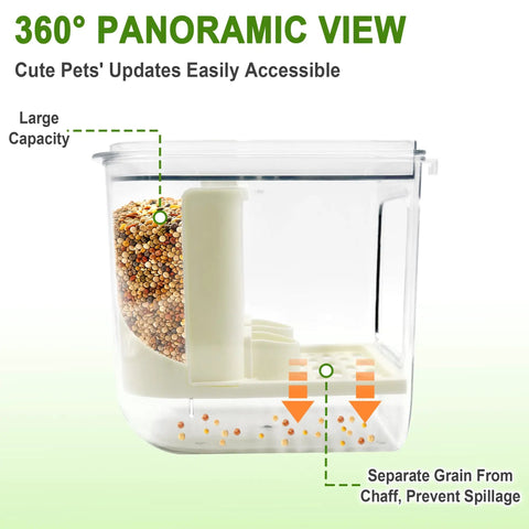Top Shelf Cage Mounted Bird Feeder Keeping The Mess At Bay With Non Spill Design And Plenty Of Seed Space Featuring A Solid Perch For Your Feathered Friends To Chow Down In Comfort, showing clear view of seed separator.