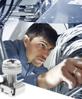 Technician installing 16 Sets M6 Cage Nut And Rack Mount Screws Kit With Cage Nuts For Server Racks And Cabinets in data center