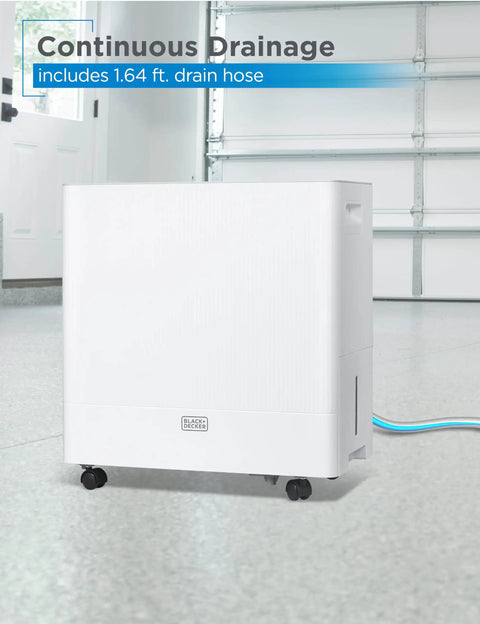 Heavy Duty Portable 50 Pint Dehumidifier For Damp Basements And Closets With Continuous Drain Hose And Removable Bucket To Keep Your Place Bone Dry And Crisp Morning Till Night
