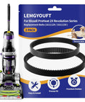 Replacement Belt Set For ProHeat 2X Revolution Pet Pro Carpet Cleaner model packaging and two belts