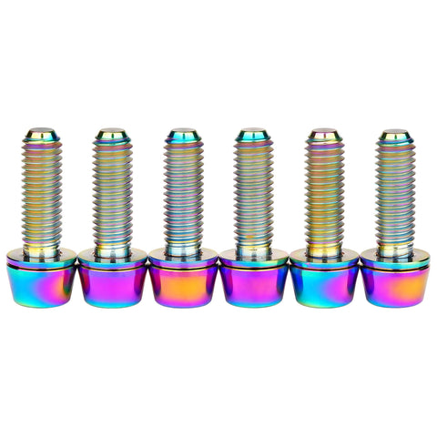 Rainbow Titanium Alloy M5x16mm 18mm Tapered Head Allen Hex Bolt With Washer For Mountain And Road Bike Stem Parts Pack Of 6 Anti Corrosion
