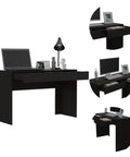 Adjustable Gaming Computer Desk With Dual Storage Drawers And Smooth Height Control, 47.32in wide, black finish, ideal for home offices.