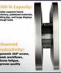 Side view of Heavy Duty Bearing Turntable Plate 5500 Lb Rating Greaseable Kingpinless for Workstations, 6.3x4.53 Inches