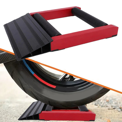 Heavy Duty Motorcycle Wheel Roll Back Stand Aluminum Portable Tire Service Center For Quick Chain Lube Driveline Tune Ups Non Slip Garage Base Supports Up To 600 Pound Capacity