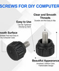 Rock Solid M4 X 6mm Threaded Knurled Thumbscrews Stainless Steel Clamp Knobs for DIY computer case installation.