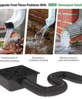 Flexible Gutter Downspout Extension Kit With Leak Proof Hose And Splash Block No Dig Catch Basin Extendable From 1.34 Feet To 5.1 Feet