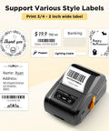Slick Wireless Bluetooth Label Maker With Smooth Wide Format Printing And Included Tape Roll For No Fuss Home Organization Small Biz Branding And School Supplies with various label designs.