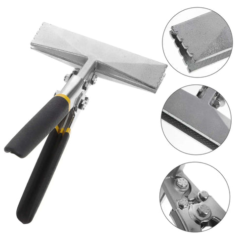 Six Inch Hand Seamer Metal Bender Tool with Straight Jaw, non-slip grip, double layer handle, for sheet metal bending and flattening.