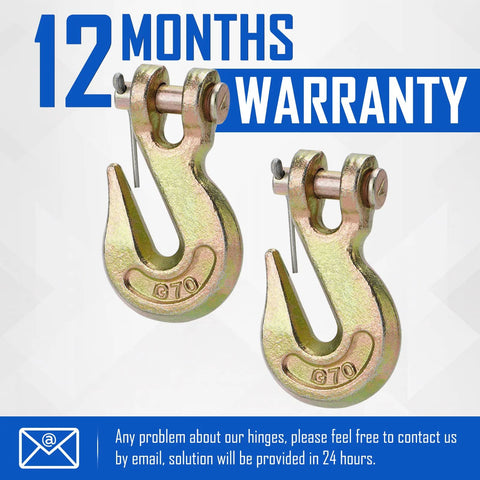 SPARKWHIZ 5/16 in clevis grab hooks (2-pack) forged steel, Grade 70, 5400 lb WLL with pins