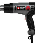 Heat Gun 1500 Watt Corded Workhorse with Dual Temperature Settings and Two Speed Modes, side view showcasing variable dial and stand