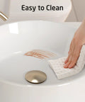 Hand cleaning Round Vessel Sink For Bathroom 15.75 Inch Ceramic Bowl With White Gloss Finish Sleek Look Above Countertop
