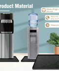 Non-Slip Silicone Water Cooler Mat With Raised Edge For Floor Protection Under Water Dispenser 22 By 19 Inches Spill-Proof Mat Keeps Floors Dry In Bedrooms Kitchens Offices Bars Black under water dispensers showing material and features