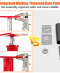 4-pack adjustable crawlspace jacks with red top plate, 11–16 in height, 11023 lb capacity, includes base plates and hardware