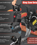 Pro Rigged Heavy Duty 9500 Watt Electric Concrete Ring Saw with ergonomic handle and one-touch start for clean core cutting.