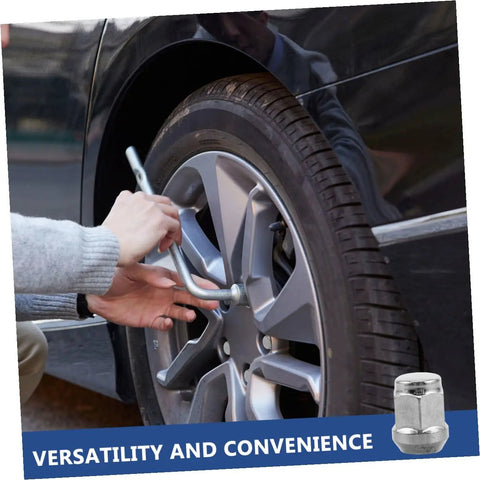 Person installing tire with Heavy Duty Wheel Hub Flange Bolts Nuts For ATV And Go Kart, Durable Fasteners for safe rides.