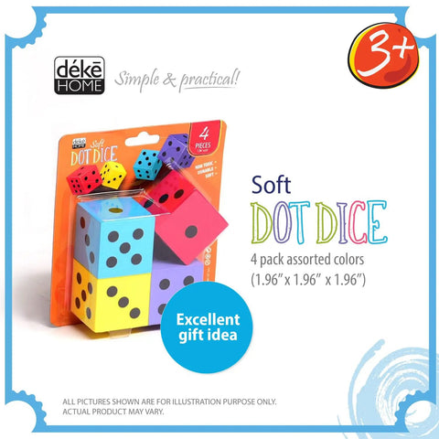 Jumbo Foam Dice Set For Classroom And Home Schooling 1.96 Inch Dice In Assorted Bright Colors Kid Friendly Lightweight And Quiet Play Toy For Math Games Learning Activities Kid Safe EVA Foam
