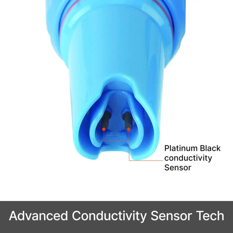 Waterproof EC60 Pocket Conductivity Tester Kit With Replaceable Platinum Black Sensor, close-up sensor tip