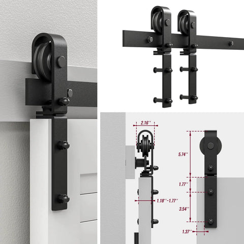 Bi Folding Barn Sliding Door Roller Kit With J Shape Rollers Hardware Only Pair Of Heavy Duty Rollers And Accessories