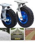 Heavy Duty Swivel Caster Wheels With Brakes for Workbenches and Furniture Carts, Top Plate Casters, Smooth Rolling on Concrete