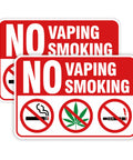 Keep The Spot Smoke Free With These Straight Up No Smoking Vaping Warning Signs, 10x6.75 inch durable vinyl, two pack.