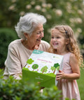 Grandmother and child holding Kids Garden Tool Set For Young Gardeners Kid Friendly STEM Learning Kit with Tote Bag outside