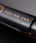 Fusion 480 Hair Straightener With High Heat Power close-up view with branding details on handle