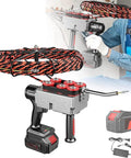 Pnpaea Cordless Electric Fish Tape Wire Feeder With Battery And Charger, Automatic Wire Threading Tool for Running Cable Through Walls, 30 Meter Lead Wire, Professional One-Button Power Puller with 30m cable and brushless motor.