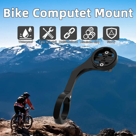 Out Front Bike GPS Computer Mount For 25.6mm And 31.8mm Handlebars Aluminum Aero Bar Bracket With Adapter in mountain setting