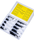 Pro Grade Rubber O Rings And Seal Washers Set For Watch Repair 500 Piece Waterproof Gasket Kit with labeled sizes in a clear box.