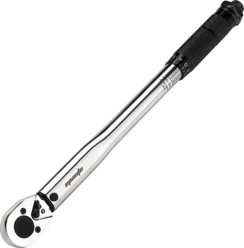 3/8-Inch Drive Click Torque Wrench With 10-80 Ft-Lb Range And 13.6-108.5 Nm, Pro Grade, Hardened Cr-V Head, Knurled Grip
