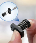 Close-up of 2 Pack TR8x8 POM Anti Backlash Spring Loaded Nut With 2 M3 Holes for CNC and 3D printer, showing black POM material.
