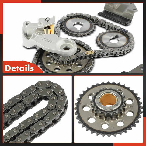 Engine Timing Chain Kit With Sprocket And More For DOHC 4-Cylinder 1.8L 2.0L 2.3L Engines sprockets and chains close-up