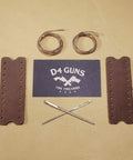 Handcrafted Leather Lever Wrap Dual Pack For Lever Action Rifles And Shotguns Two Tone Brown Cowhide Wraps With Sinew Thread