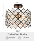Crystal Chandelier 3 Light Pendant Ceiling Light Modern Fixture for Bedroom Living Room Hallway Kitchen Bar Dining, Slick Clear Glass Shade