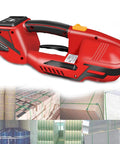 Zero Drama Automatic Electric Strapping Machine For Pp Pet Strap Coils Featuring 4000 Mah Battery Powered Bander with LCD.