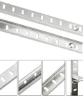 Heavy Duty 17 Inch Pilaster Shelf Brackets Set Of 8 Adjustable Mortise Wall Rails featuring smooth galvanized carbon steel design.