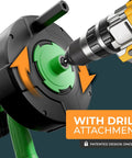 Close-up of Snake Drain Auger For DIY Plumbing, 16 Ft Flexible Drain Snake Spiral with drill attachment in use for home repairs.