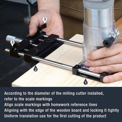 Pro Grade Aluminum Router Fluting Jig With.01mm Precision, 0 To 18mm Adjustment Range, 65mm Length in woodworking use
