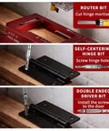 Adjustable Door Hinge Jig Kit With Pro Grade Aluminum Alloy Router Template For Hinges From Two And A Half To Five Inches, demo use.