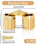 Hidden Brass Barrel Hinges Set For DIY Jewelry Boxes And Furniture 6 Pack 8mm Concealed Hinges With 180 Degree Opening details
