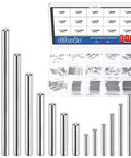 300 Piece Pro Grade Solid Dowel Pin Set M1 And M1.5 Stainless Steel Assorted Sizes For Woodworking, Furniture Installations, Machinery Fasteners, Cabinet Making, And DIY Projects in storage box
