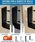 10 Inch Shelf Brackets 6 Pack Heavy Duty Industrial Floating Shelf Support For DIY Wall Shelves Black Powder Coated Rust Resistant